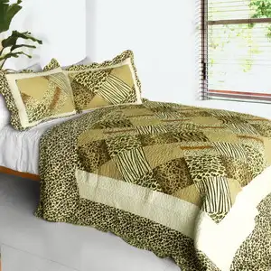 Photo of Melody Fair - 3PC Cotton Contained Vermicelli-Quilted Patchwork Quilt Set (Full/Queen Size)