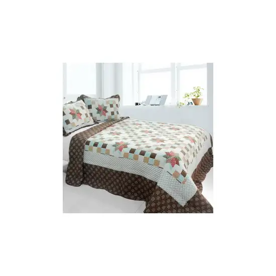 Melt the Snow -  3PC Cotton Vermicelli-Quilted Printed Quilt Set (Full/Queen Size) Photo 2