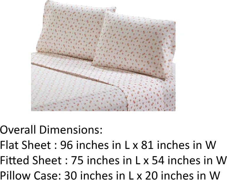 Melun 4 Piece Full Size Sheet Set with Rose Sketch The Urban Port Photo 5