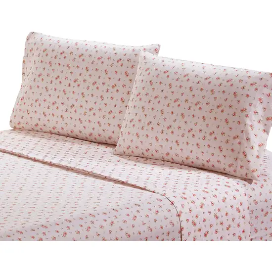 Melun 4 Piece Queen Size Rose Pattern Sheet Set The Urban Port Photo 4