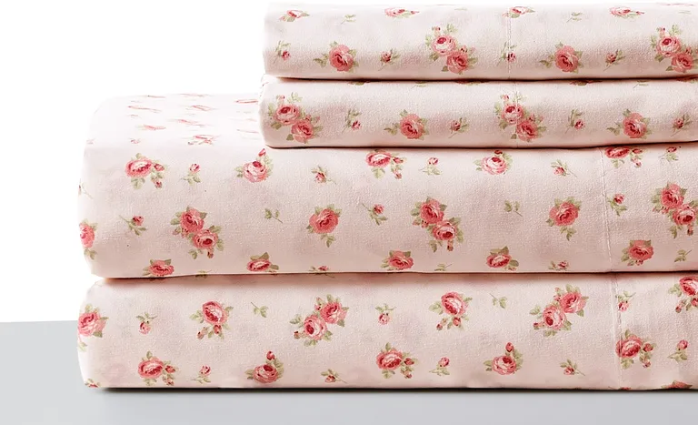 Melun 4 Piece Queen Size Rose Pattern Sheet Set The Urban Port Photo 1