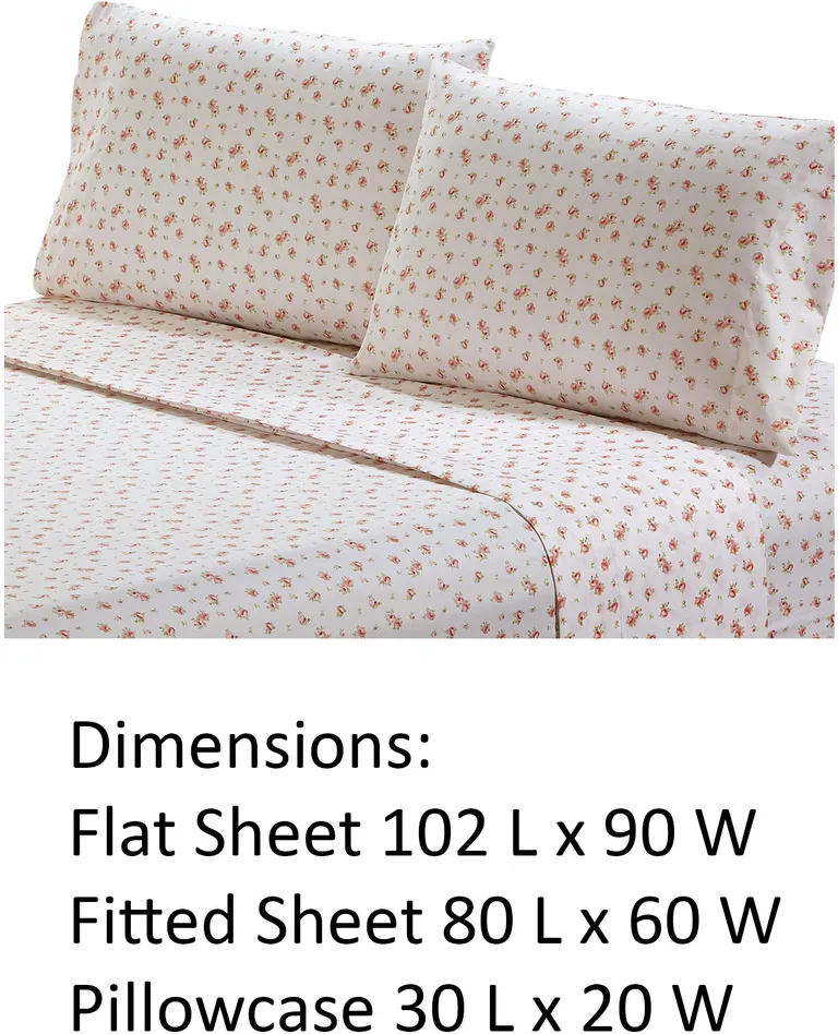 Melun 4 Piece Queen Size Rose Pattern Sheet Set The Urban Port Photo 5