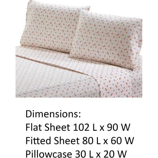 Melun 4 Piece Queen Size Rose Pattern Sheet Set The Urban Port Photo 5