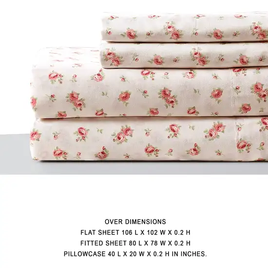 Melun 4 Piece Rose Pattern King Size Sheet Set The Urban Port Photo 3