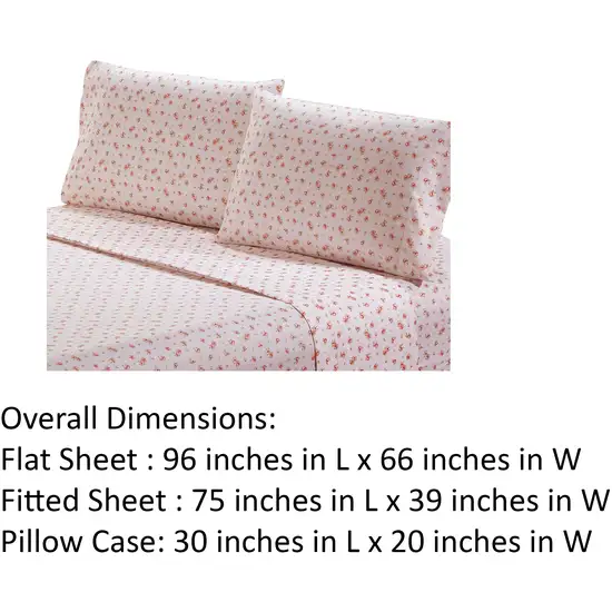 Melun 3 Piece Twin Size Sheet Set with Rose sketch The Urban Port Photo 5