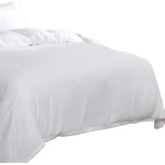 White  Microfiber 1400 Thread Count Washable Duvet Cover Set Photo 5