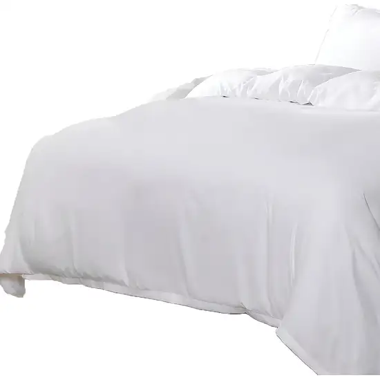 White  Microfiber 1400 Thread Count Washable Duvet Cover Set Photo 2