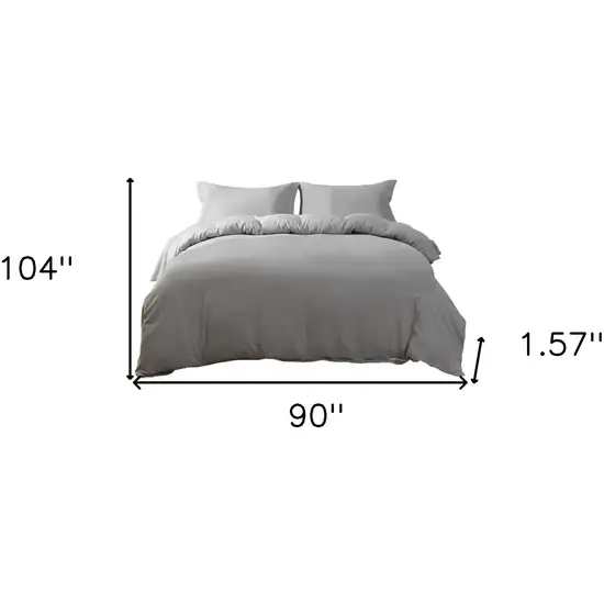 Light Gray  Microfiber 1400 Thread Count Washable Duvet Cover Set Photo 8