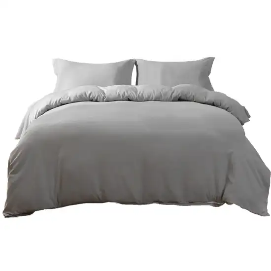 Light Gray  Microfiber 1400 Thread Count Washable Duvet Cover Set Photo 1