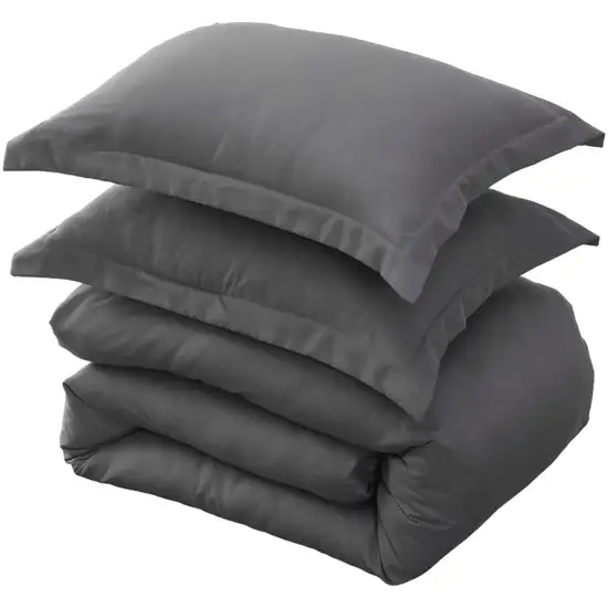 Dark Slate Gray  Microfiber 1400 Thread Count Washable Duvet Cover Set Photo 2