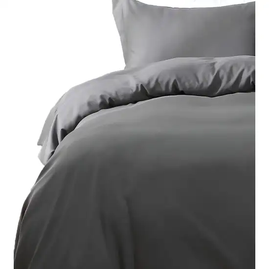 Dark Slate Gray  Microfiber 1400 Thread Count Washable Duvet Cover Set Photo 4