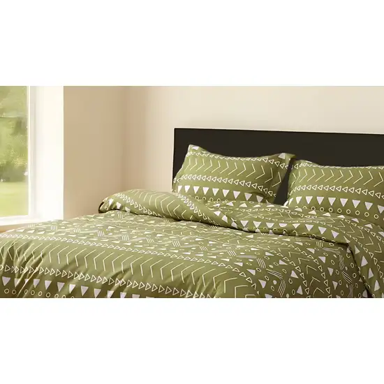 Olive Green  Microfiber 1400 Thread Count Washable Duvet Cover Set Photo 1