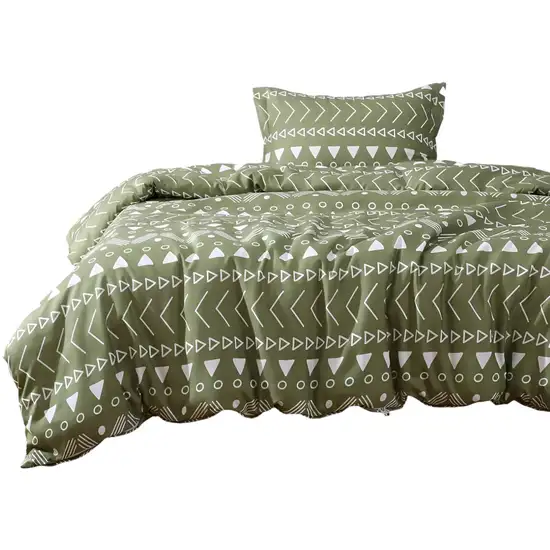 Sage  Microfiber 1400 Thread Count Washable Duvet Cover Set Photo 2