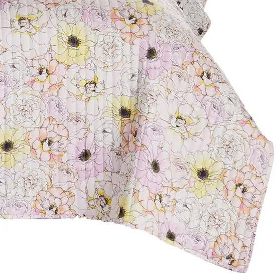 Milan 3 Piece Microfiber Blooming Flower Pattern Queen Quilt Set Photo 3