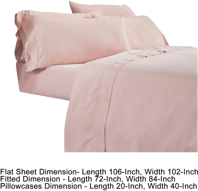 Minka 6 Piece California King Bed Sheet Set, Antimicrobial Microfiber, Pink Photo 3