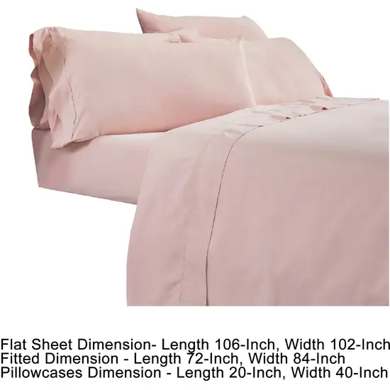 Minka 6 Piece California King Bed Sheet Set, Antimicrobial Microfiber, Pink Photo 3