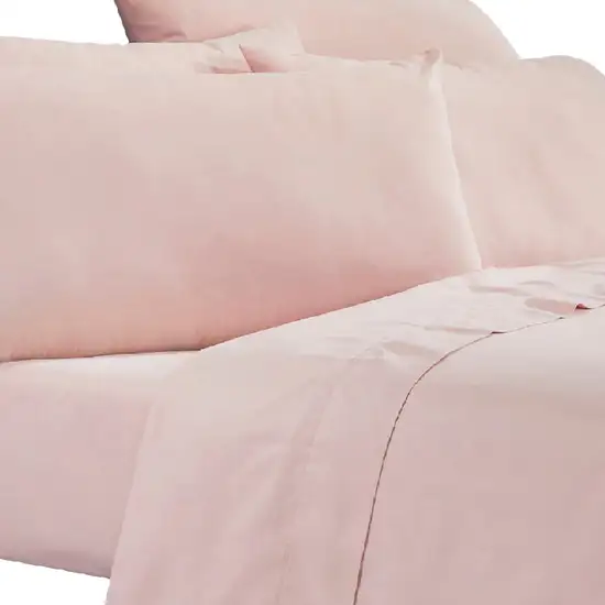 Minka 6 Piece California King Bed Sheet Set, Antimicrobial Microfiber, Pink Photo 1