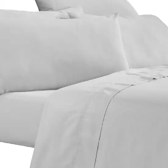 Minka 6 Piece Full Bed Sheet Set, Soft Antimicrobial Microfiber, Gray Photo 3