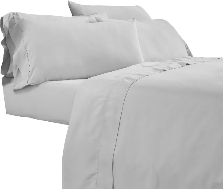 Minka 6 Piece Full Bed Sheet Set, Soft Antimicrobial Microfiber, Gray Photo 1