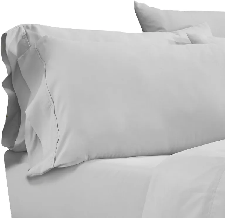 Minka 6 Piece Full Bed Sheet Set, Soft Antimicrobial Microfiber, Gray Photo 2