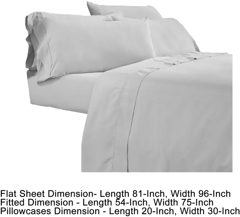 Minka 6 Piece Full Bed Sheet Set, Soft Antimicrobial Microfiber, Gray Photo 5