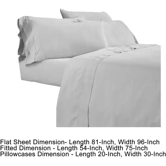 Minka 6 Piece Full Bed Sheet Set, Soft Antimicrobial Microfiber, Gray Photo 5