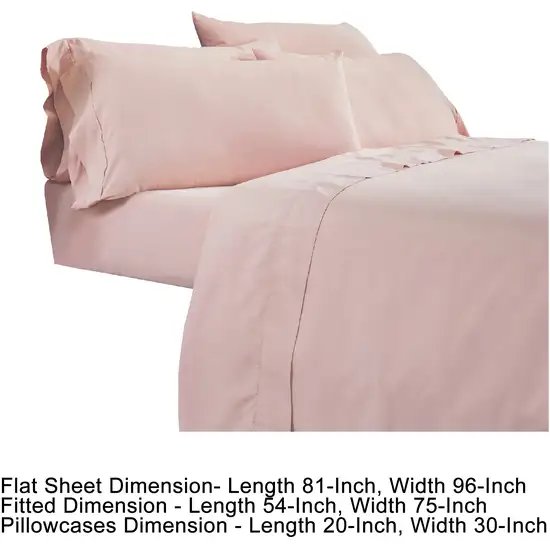 Minka 6 Piece Full Bed Sheet Set, Soft Antimicrobial Microfiber, Pink Photo 5