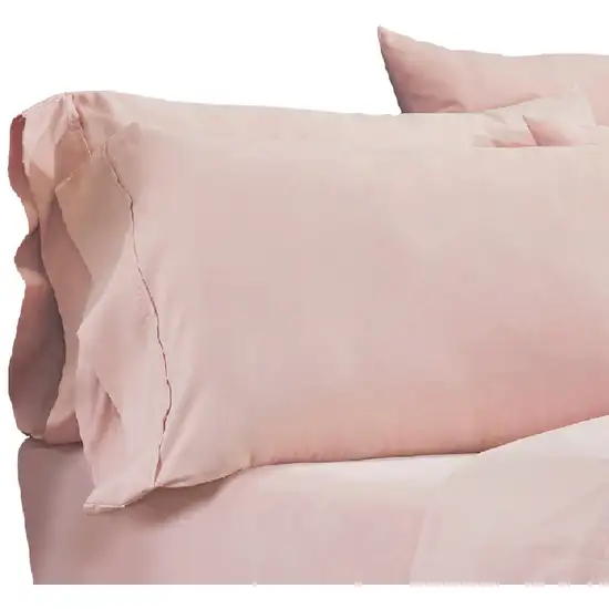 Minka 6 Piece Full Bed Sheet Set, Soft Antimicrobial Microfiber, Pink Photo 2