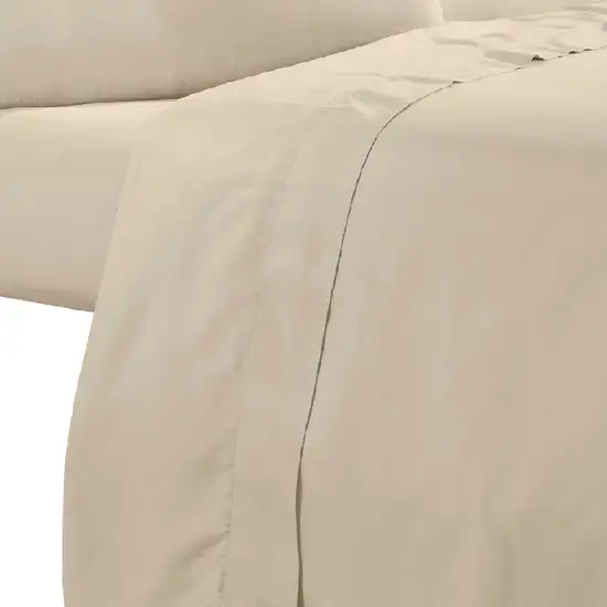 Minka 6 Piece King Bed Sheet Set, Soft Antimicrobial Microfiber, Beige Photo 4