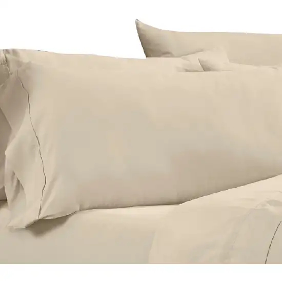 Minka 6 Piece King Bed Sheet Set, Soft Antimicrobial Microfiber, Beige Photo 2