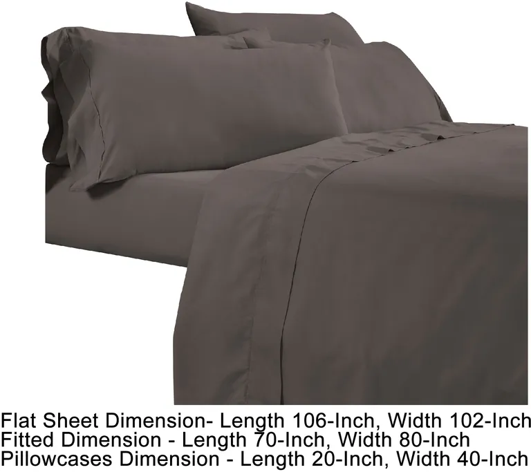 Minka 6 Piece King Bed Sheet Set, Soft Antimicrobial Microfiber, Dark Brown Photo 5