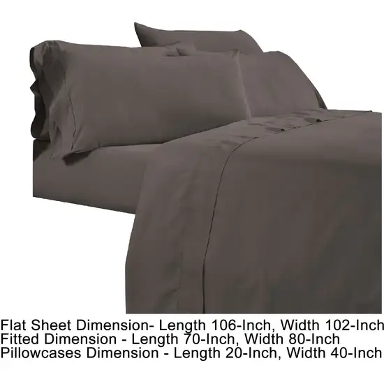 Minka 6 Piece King Bed Sheet Set, Soft Antimicrobial Microfiber, Dark Brown Photo 5