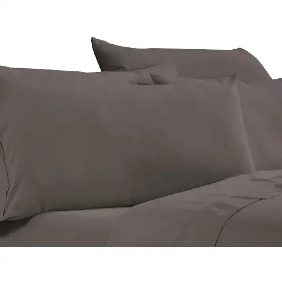 Minka 6 Piece King Bed Sheet Set, Soft Antimicrobial Microfiber, Dark Brown Photo 2