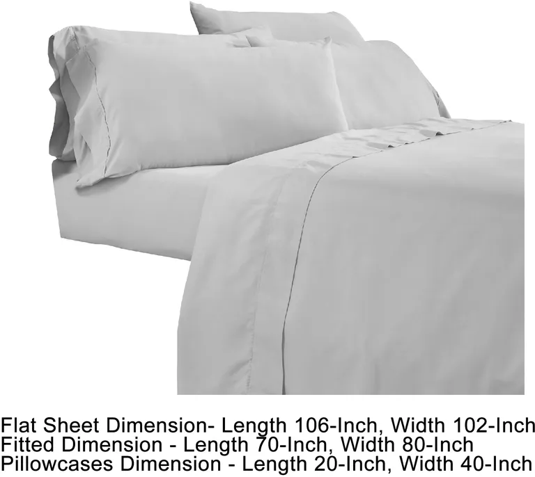 Minka 6 Piece King Bed Sheet Set, Soft Antimicrobial Microfiber, Gray Photo 5