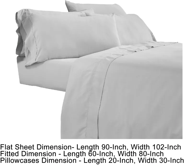 Minka 6 Piece Queen Bed Sheet Set, Soft Antimicrobial Microfiber, Gray Photo 5