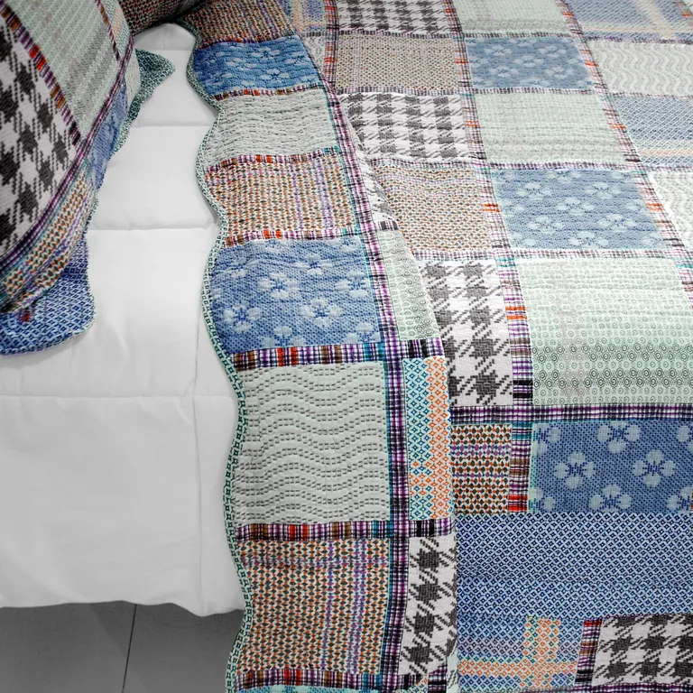 Mixed Feelings - 3PC Cotton Vermicelli-Quilted Printed Quilt Set (Full/Queen Size) Photo 3