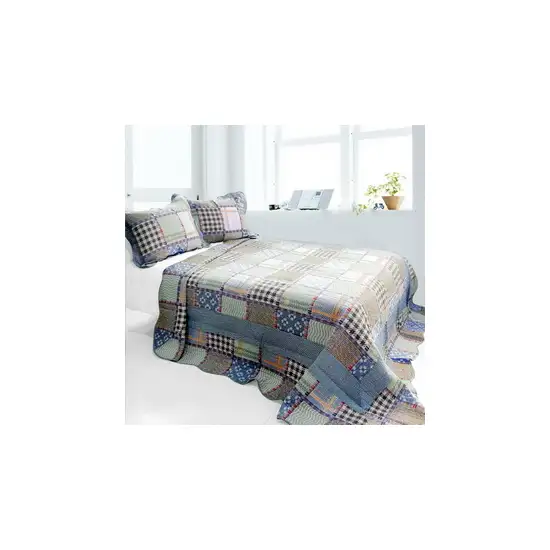 Mixed Feelings -  3PC Cotton Vermicelli-Quilted Printed Quilt Set (Full/Queen Size) Photo 2