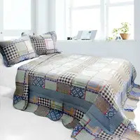 Photo of Mixed Feelings - 3PC Cotton Vermicelli-Quilted Printed Quilt Set (Full/Queen Size)
