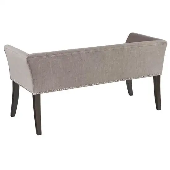 Modern Mid-Century Grey Upholstered Accent Bench Photo 5