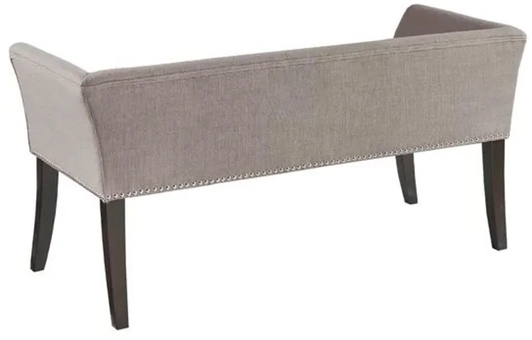 Modern Mid-Century Grey Upholstered Accent Bench Photo 5