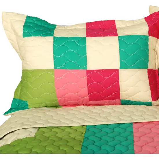 Moments -  3PC Vermicelli - Quilted Patchwork Quilt Set (Full/Queen Size) Photo 3