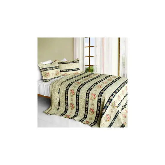 Mother's Castle -  3PC Cotton Contained Vermicelli-Quilted Patchwork Quilt Set (Full/Queen Size) Photo 1