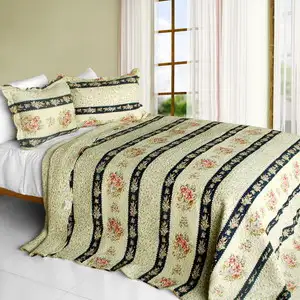 Photo of Mother's Castle - 3PC Cotton Contained Vermicelli-Quilted Patchwork Quilt Set (Full/Queen Size)