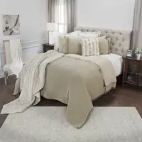 Photo of Natural Queen 100% Cotton 300 Thread Count Machine Washable Down Alternative Comforter