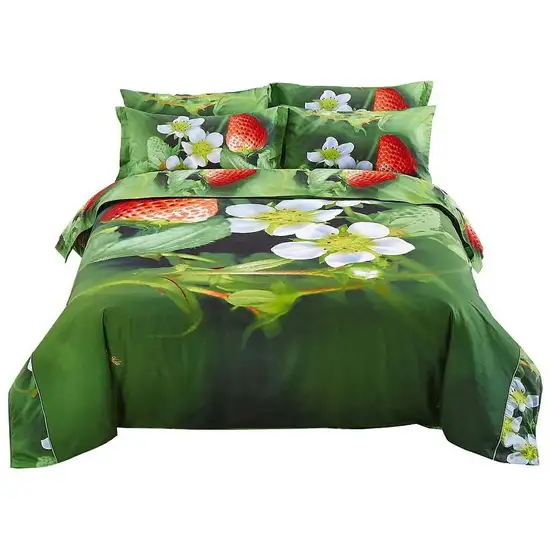 Nature Duvet Cover Set, Twin Bedding, Dolce Mela - Strawberry DM512T Photo 4