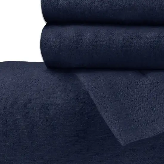 Navy Blue  Cotton Blend Thread Count Washable Duvet Cover Set Photo 2