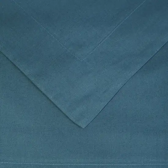 Navy Blue  100% Cotton 300 Thread Count Washable Duvet Cover Set Photo 3