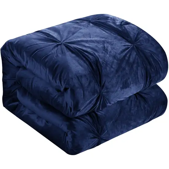 Navy Blue King PolYester 130 Thread Count Washable Down Comforter Set Photo 2