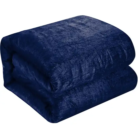 Navy Blue King Polyester 180 Thread Count Washable Down Comforter Set Photo 2