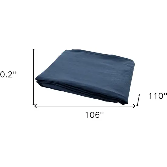 Navy Blue Linen King Fitted sheet Photo 9